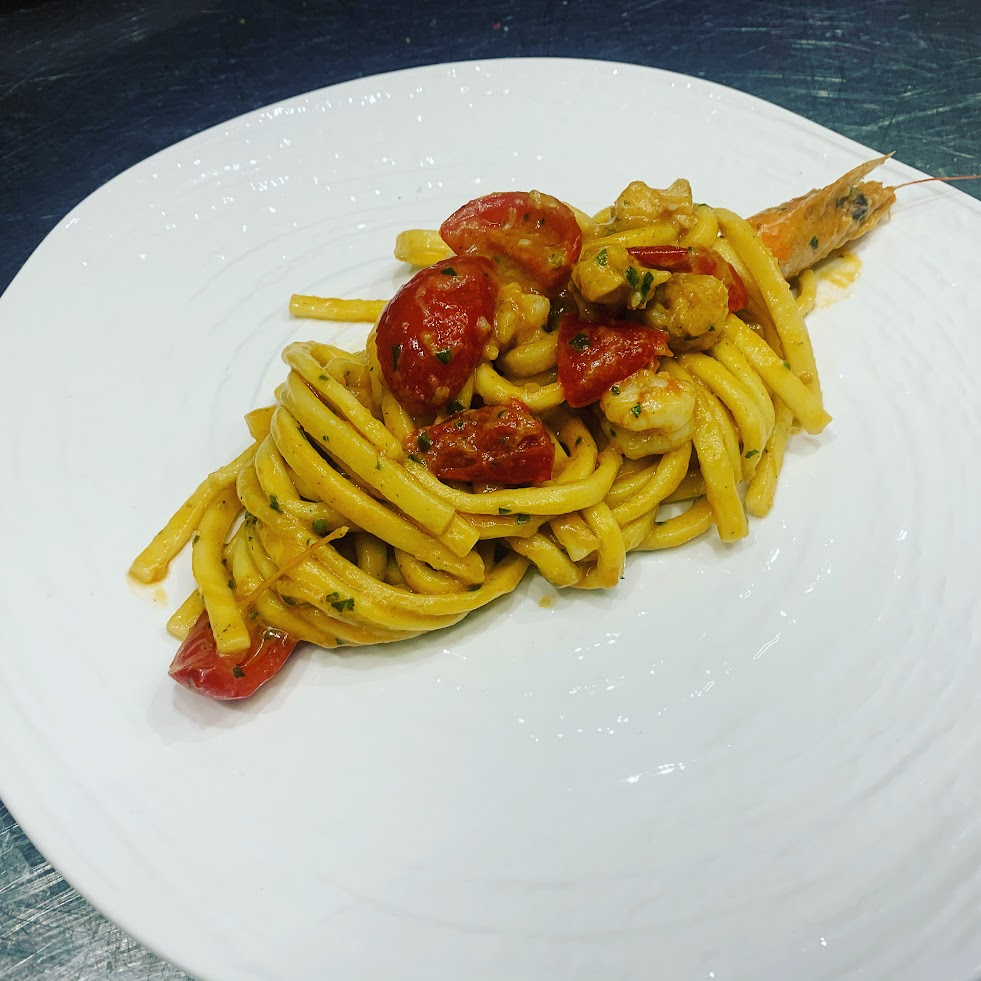 Scialatelli al Gambero Rosso e Bottarga